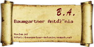 Baumgartner Antónia névjegykártya